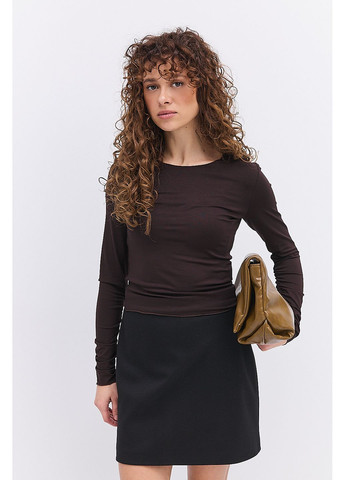 Жіночий лонгслів з драпіруванням на рукавах внизу Arjen (364653263)