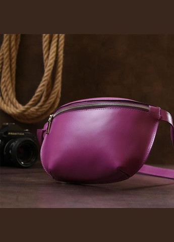 Сумка жіноча на пояс через плече з натуральної шкіри маленька Фіолетовий 35413 Shvigel (333594201)