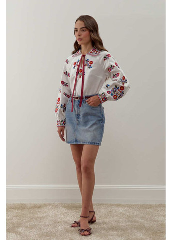 Белая женская вышиванка из льняного полотна яворовская (fm3038) Folk Moda (365729893)