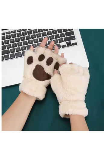 Перчатки Митенки без пальцев меховые "Кошачьи Лапки" (кошка, квадробика) No Brand Рукавиці (301941603)