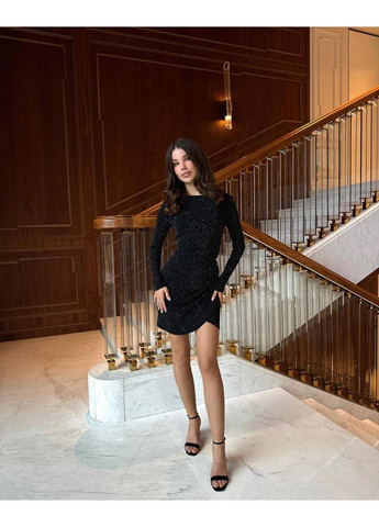 Черное платье праздничное в камушках Nositi