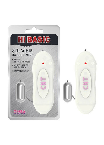Вибропуля на пульте управления Hi-Basic Silver Bullet Mini, серебристая Chisa (303891423)