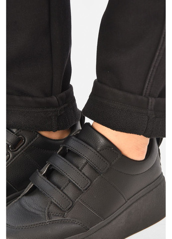 Штаны женские однотонные на флисе черного цвета Let's Shop (368540548)