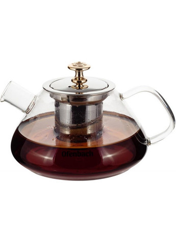 Чайник скляний заварювальний зі знімним ситечком (0616s) 450 мл Ofenbach (289464438)