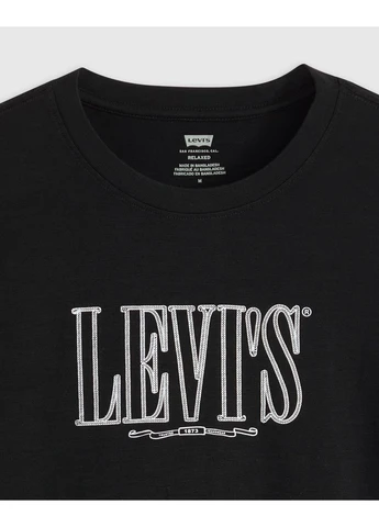 Лонгслів Levi's логотип чорний кежуали бавовна, трикотаж