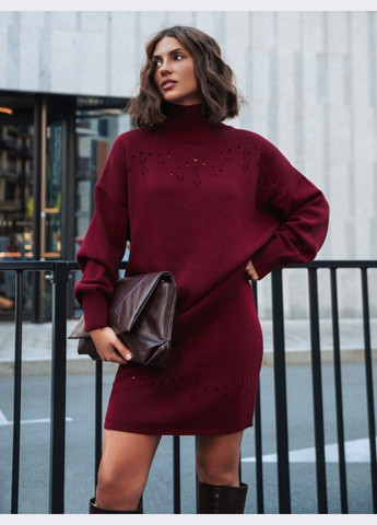 в'язаний костюм бордового кольору зі спідницею Dressa (362699320)