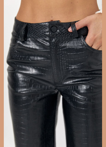 Екошкіряні штани з фактурою крокодила Lurex (316575444)