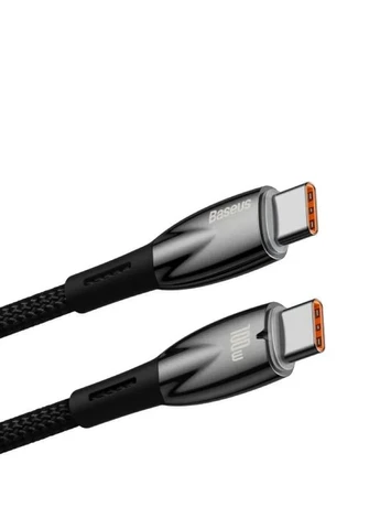 Кабель Glimmer Series Fast Charging Data Cable Type-C to Type-C 100W 1m Black Baseus (388967586)