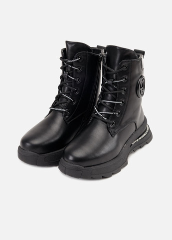 Черные зимние ботинки для девочки цвет черный цб-00264326 Kimboo