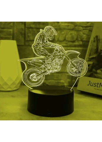 Акриловый 3D светильник - ночник мотоцикл байкер кросс эндуро мото 7 цветов No Brand (368770081)