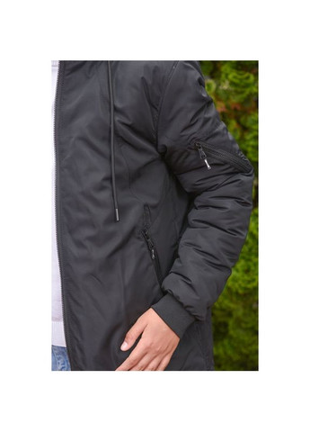 Черная демисезонная черная осенняя парка на флисе 152 см No Brand