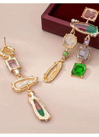 Разые длинные серьги цветные кристаллы, 2397 No Brand (362050373)