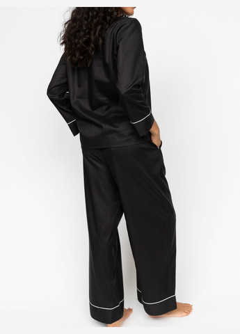 Черная всесезон женская пижама 0603_blk черный кофта + брюки Cyberjammies Hotel