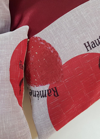 Комплект декоративних подушок Fructs 40х40см 2шт 35х35см 1шт 26х26см 1шт білі з бордовим (п_0653) Firanka Modern (315034734)