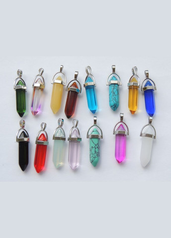 Кулон підвіска на шнурку маятник з натурального каменю прозорий Аура кварц з натурального каменю St-2456 Різнобарвний Liresmina Jewelry (299375582)
