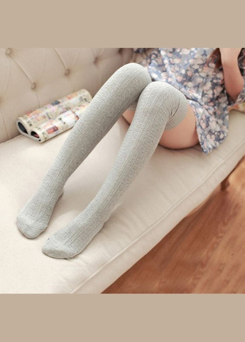 Панчохи трикотажні текстурні з манжетами світло-сірі XXS-XL No Brand (307930789)