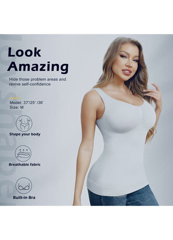 Жіночий компресійний топ-майка, корегуюча білизна з вбудованим бюстгальтером SUUKSESS (350935579)