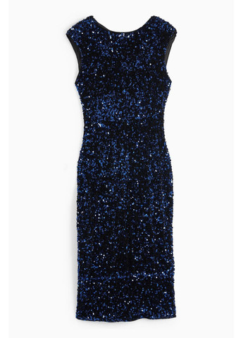 Темно-синее кэжуал платье в пайетки C&A однотонное