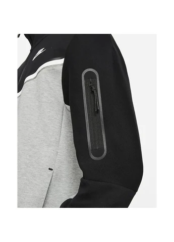 Толстовка M NSW TCH FLC HOODIE FZ WR сіро-чорна CU4489-016 Nike WINDRUNNER (397840091)