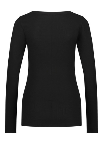 Чорна всесезон піжамний лонгслів із вафельної тканини Hunkemoller