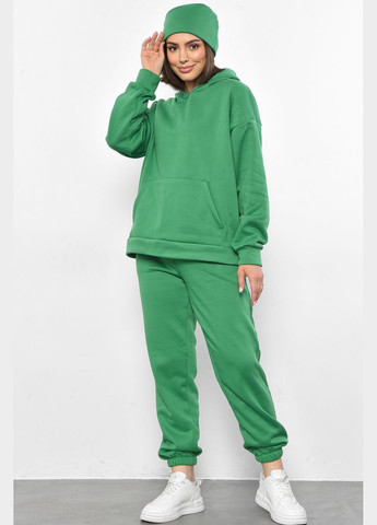 Спортивный костюм женский на флисе зеленого цвета Let's Shop (293337631)