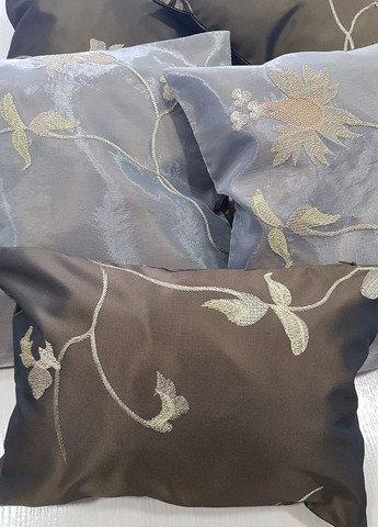 Комплект декоративних подушок 40х40см 4шт 36х26см 1шт коричневі (п_0508) Firanka Plants (314705155)