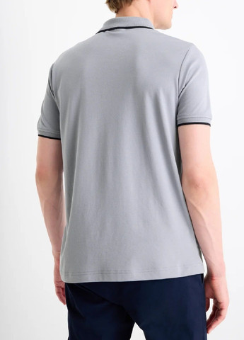 Серая футболка-поло для мужчин C&A однотонная