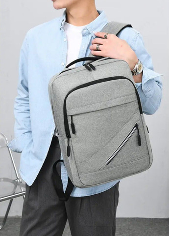 Сучасний міський чоловічий рюкзак Gray Number One No Brand (292015537)