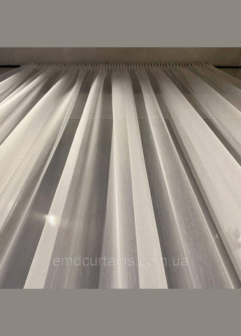 Комплект штори 2 шт. з підхватами 200х250 см мікровелюр Сірий, тюль бамбук 300 см Тепло-білий No Brand (337354203)