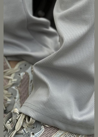 Штани жіночі в рубчик сірого кольору Let's Shop (294607458)
