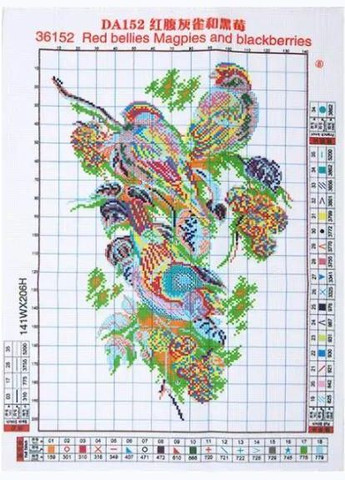 Набор для вышивания по нанесённой на канву схеме "Kingfisher 2". AIDA 14CT printed, 26*26 см Joy Sunday (313613106)