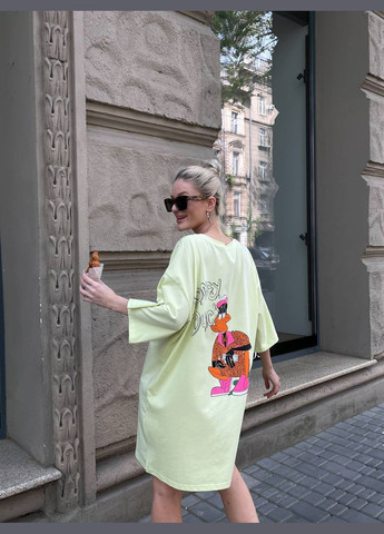 Жіноча футболка-сукня з принтом No Brand - (325833831)