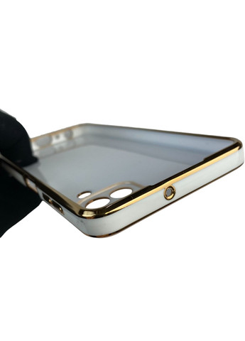 Чехол для Galaxy M32 4G SM-M325F с кольцом MagSafe с золотой окантовкой на самсунг м32 белый gs1 Samsung (366233872)