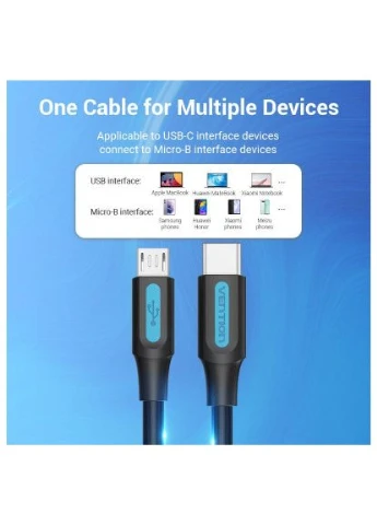 Дата-кабель USB-C to Micro 5P 1.0m 2A black (COVBF) Vention (396670825)