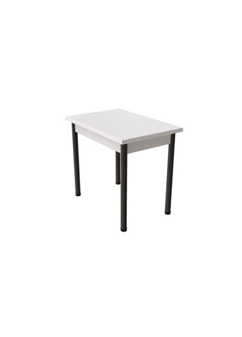 Обеденный стол-трансформер раскладной Берта 750x1400x900 Черный металл ДСП Белое 16 мм Ferrum-decor (361113587)