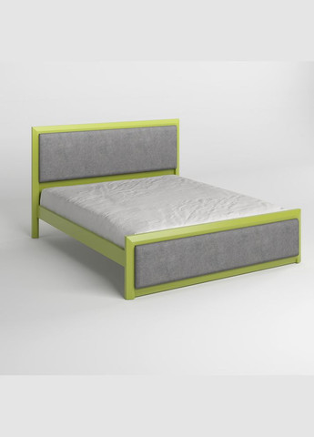 Двоспальне дерев'яне ліжко Барселона Б4 (S3050G70Y)/Аляска 93 (Сірий) 180х200 см (MBG-14075) Mebigrand (368282965)