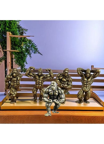 Настольное украшение латунных медных мини фигурок животных в виде фитнес-горилла No Brand (329038295)