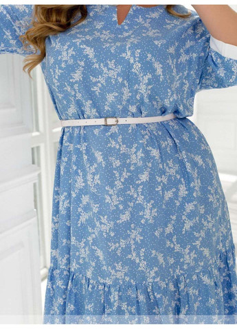 Голубое кэжуал платье Sofia с цветочным принтом