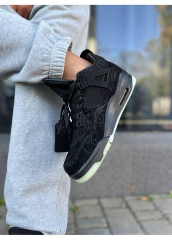 КРОСІВКИ ЖІНОЧІ NIKE AIR JORDAN RETRO 4 KAWS BLACK НАЙК АІР ДЖОРДАН No Brand чорні демісезони (367170941)