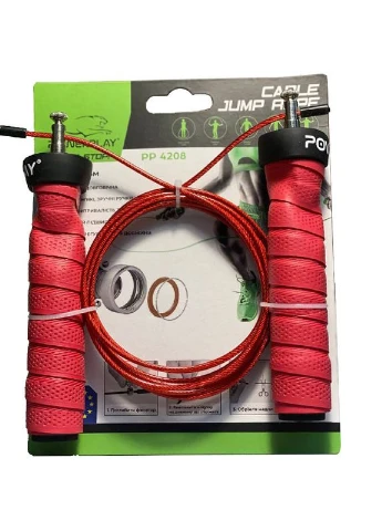 Скакалка скоростная на подшипниках 4208 Fitness Jump Rope Красная (3M.) PowerPlay (397312706)