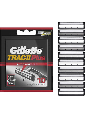 Сменные картриджи TRAC II Plus 10 шт Gillette (278773581)