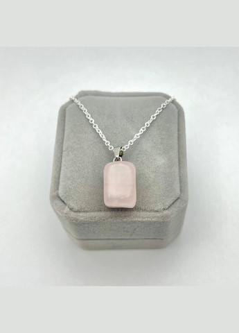 Кулон талісман з натуральним каменем Нефрит у формі "міні блок" на ланцюжку сталь у оксамитовій коробочці No Brand (331291769)