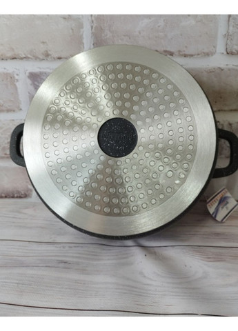 Кастрюля BH-7350-22MRB с мраморным антипригарным покрытием 22 см 3 л Черный Bohmann (359401947)