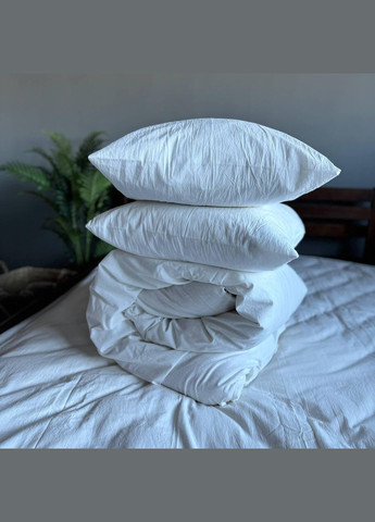 Постельное белье Washed Cotton Однотонный Двуспальный 180 x 220 Вареный хлопок Молочная 50 х 70 No Brand (307361410)