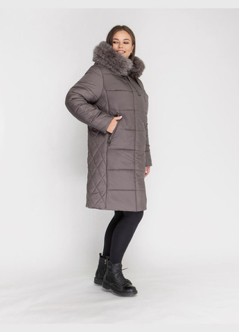 Кофейная зимняя пуховик зимний женский большого размера SK