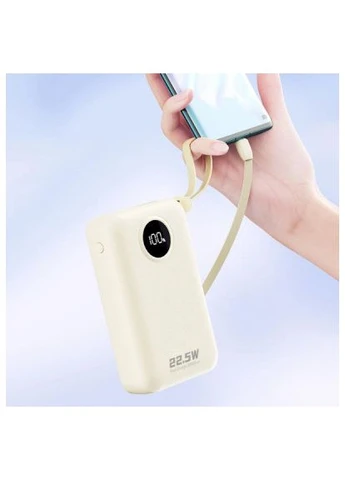 УМБ 20000mAh K14+ 22,5W PD,QC USB-A,USB-C In/Out,со встроенными кабелями USB-C/Lightning Белый Dudao (395708705)