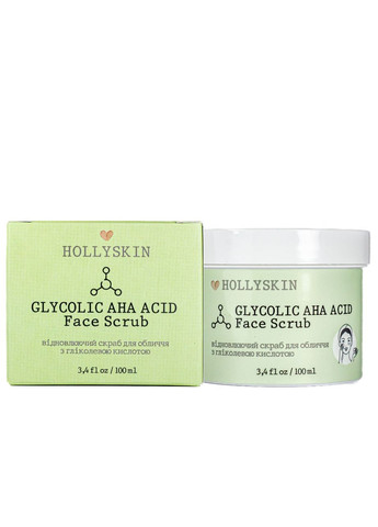 Скраб для обличчя Glycolic AHA Acid Face Scrub з гліколевою кислотою 100 мл 0208h Hollyskin (336961433)