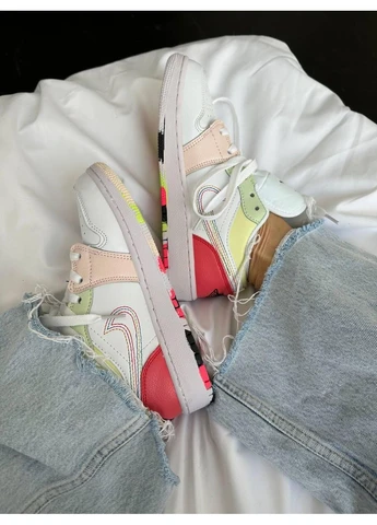 Комбіновані літні кросівки nike air jordan 1 retro ember glow найк аір джордан No Brand