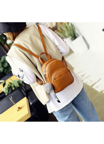 Міні рюкзак для дівчаток з брелоком із ПУ шкіри коричневий No Brand (351536600)