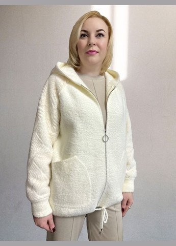 Біла жіноча куртка з вовни "альпака" Value Plus